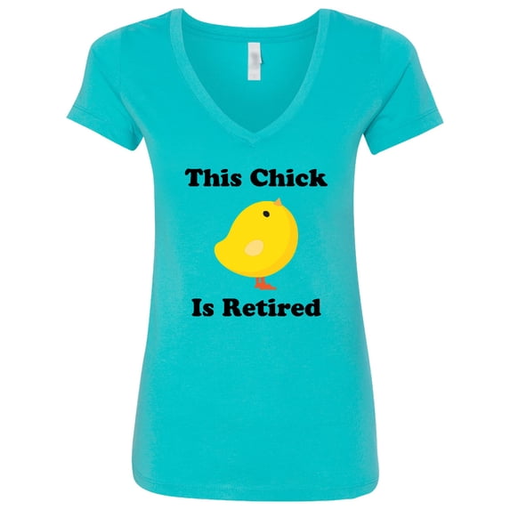 Inktastic Retirement This Chick is Retired Women's V-Neck T-Shirt