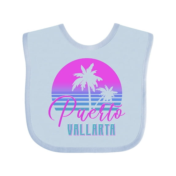 Inktastic Retro 80s Puerto Vallarta Boys or Girls Baby Bib