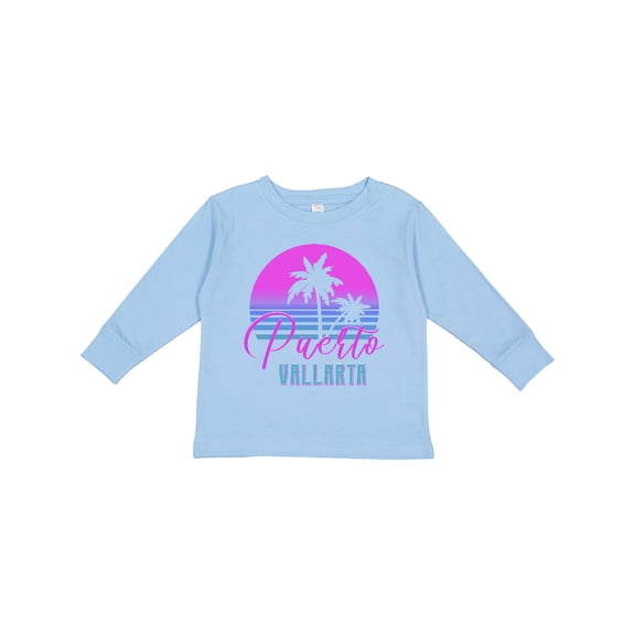 Inktastic Retro 80s Puerto Vallarta Boys or Girls Long Sleeve Toddler T-Shirt
