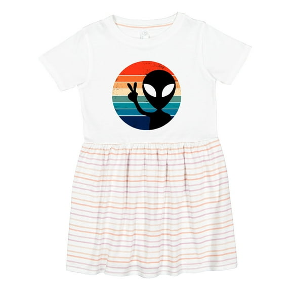 Inktastic Retro Alien Girls Toddler Dress