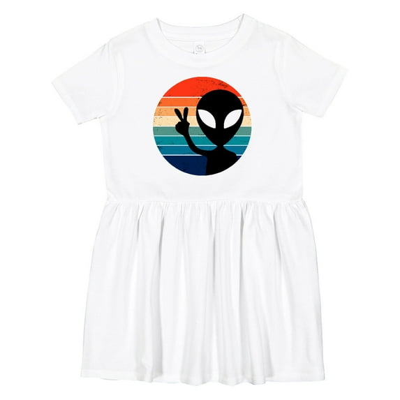 Inktastic Retro Alien Girls Toddler Dress