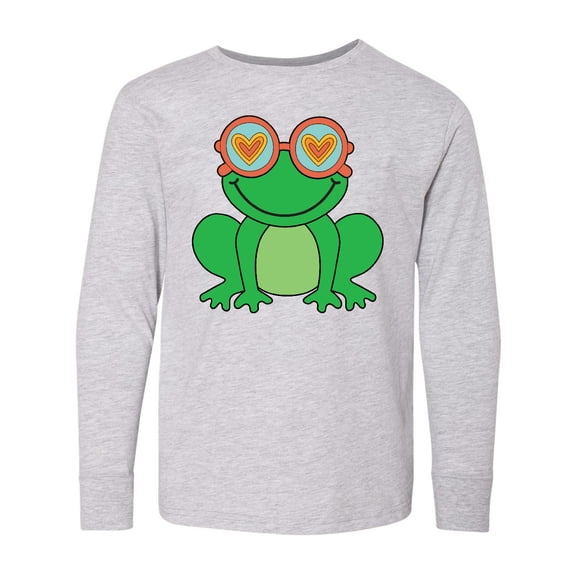 Inktastic Retro Frog Funny Sunglasses Long Sleeve Youth T-Shirt