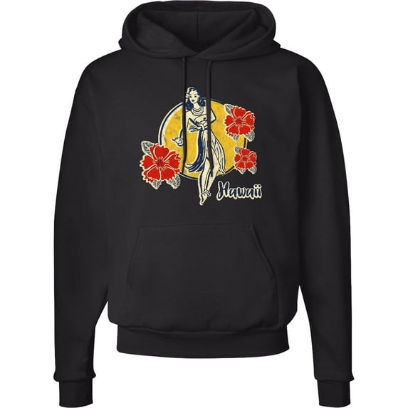 Inktastic Retro Hula Girl Adult Hoodie Sweatshirt