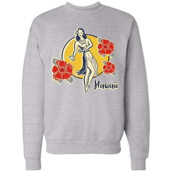 Inktastic Retro Hula Girl Adult Sweatshirt