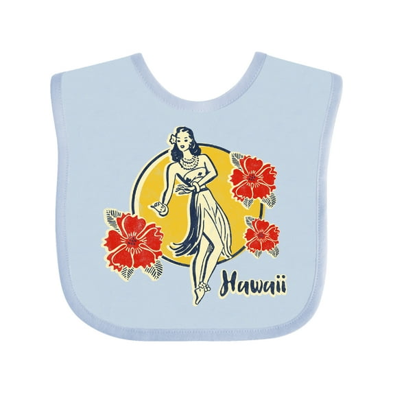 Inktastic Retro Hula Girl Girls Baby Bib