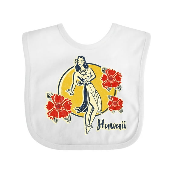 Inktastic Retro Hula Girl Girls Baby Bib