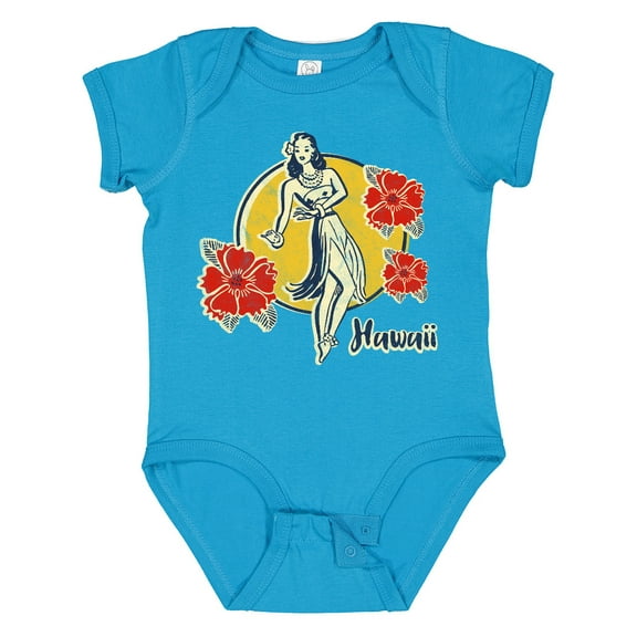 Inktastic Retro Hula Girl Girls Baby Bodysuit