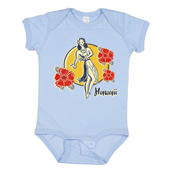 Inktastic Retro Hula Girl Girls Baby Bodysuit