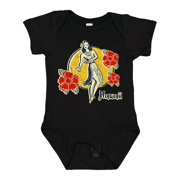 Inktastic Retro Hula Girl Girls Baby Bodysuit