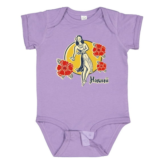 Inktastic Retro Hula Girl Girls Baby Bodysuit