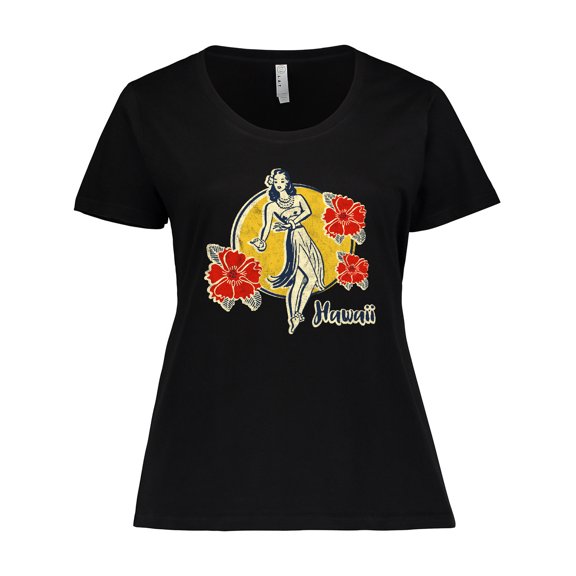 Inktastic Retro Hula Girl Women's Plus Size T-Shirt