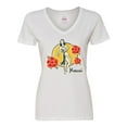 thumbnail image 1 of Inktastic Retro Hula Girl Women's V-Neck T-Shirt, 1 of 5