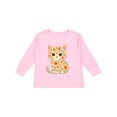thumbnail image 1 of Inktastic Retro Kitty Cat Flowered Girls Long Sleeve Toddler T-Shirt, 1 of 5