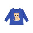 thumbnail image 1 of Inktastic Retro Kitty Cat Flowered Girls Long Sleeve Toddler T-Shirt, 1 of 5
