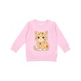 thumbnail image 1 of Inktastic Retro Kitty Cat Flowered Toddler Sweatshirt, 1 of 4
