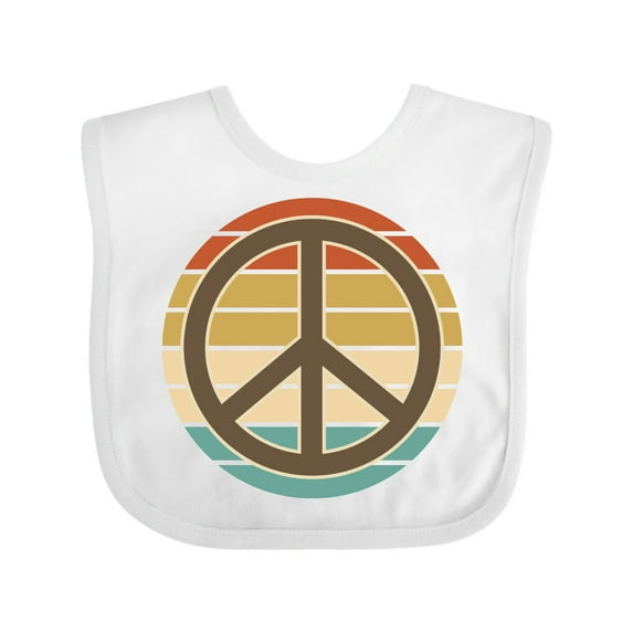 Inktastic Retro Peace Sign Sunset Boys or Girls Baby Bib