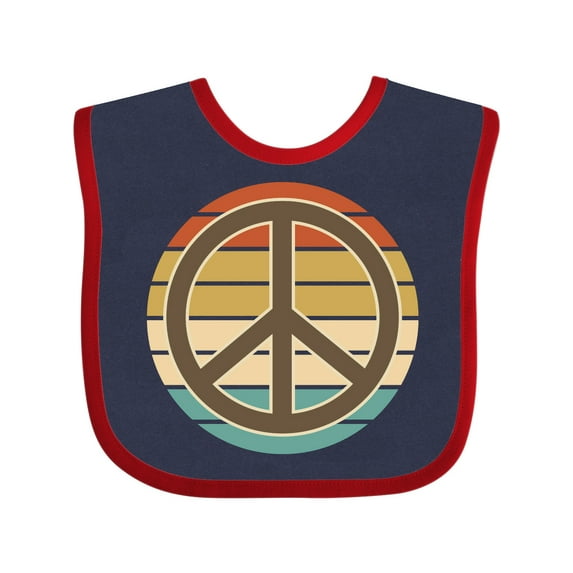 Inktastic Retro Peace Sign Sunset Boys or Girls Baby Bib