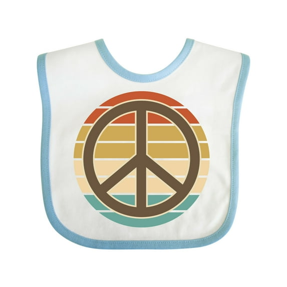 Inktastic Retro Peace Sign Sunset Boys or Girls Baby Bib