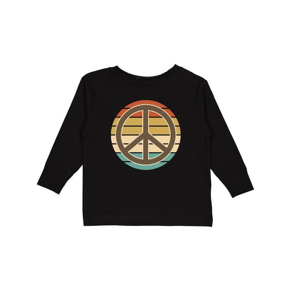 Inktastic Retro Peace Sign Sunset Boys or Girls Long Sleeve Toddler T-Shirt
