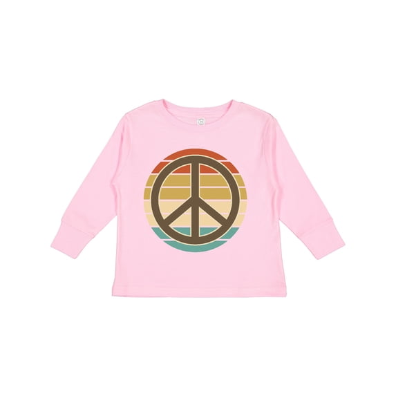 Inktastic Retro Peace Sign Sunset Boys or Girls Long Sleeve Toddler T-Shirt