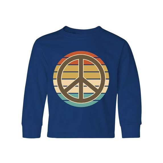 Inktastic Retro Peace Sign Sunset Long Sleeve Youth T-Shirt