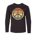 thumbnail image 1 of Inktastic Retro Peace Sign Sunset Long Sleeve Youth T-Shirt, 1 of 5