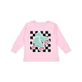 thumbnail image 1 of Inktastic Retro Skating Roller Skates Checkered Girls Long Sleeve Toddler T-Shirt, 1 of 5