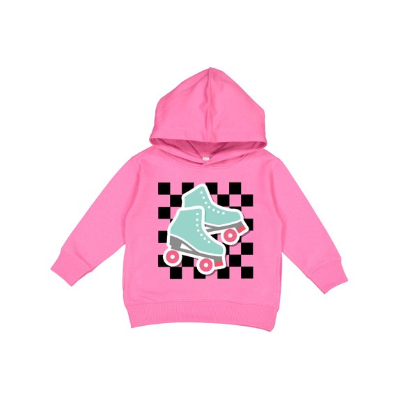 Inktastic Retro Skating Roller Skates Checkered Toddler Hoodie