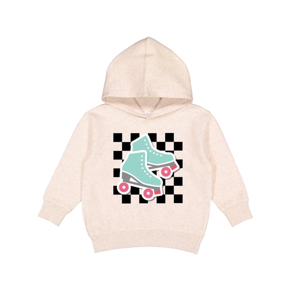 Inktastic Retro Skating Roller Skates Checkered Toddler Hoodie