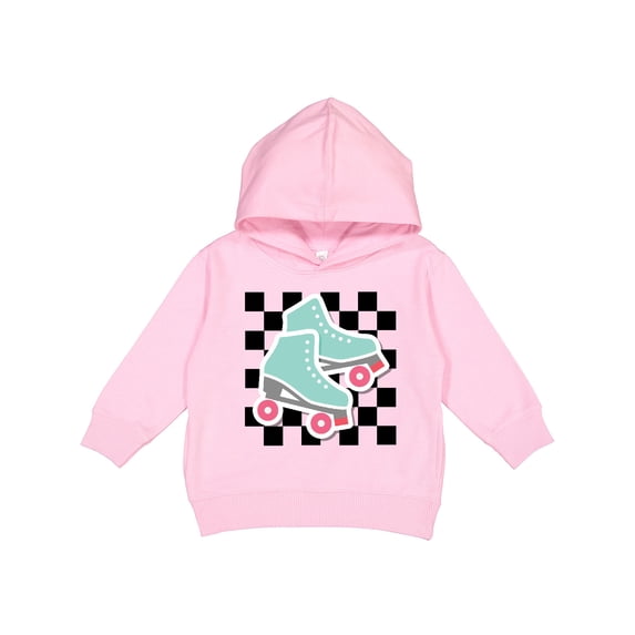 Inktastic Retro Skating Roller Skates Checkered Toddler Hoodie