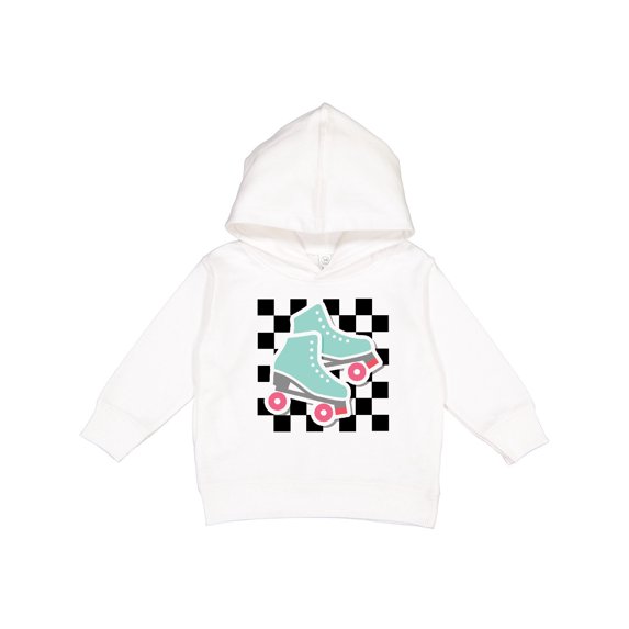 Inktastic Retro Skating Roller Skates Checkered Toddler Hoodie