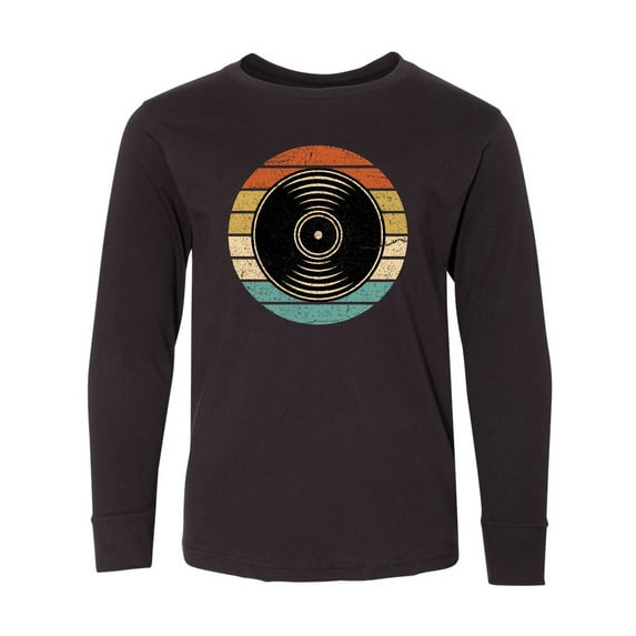 Inktastic Retro Vinyl Record Music Vintage Sunset Long Sleeve Youth T-Shirt