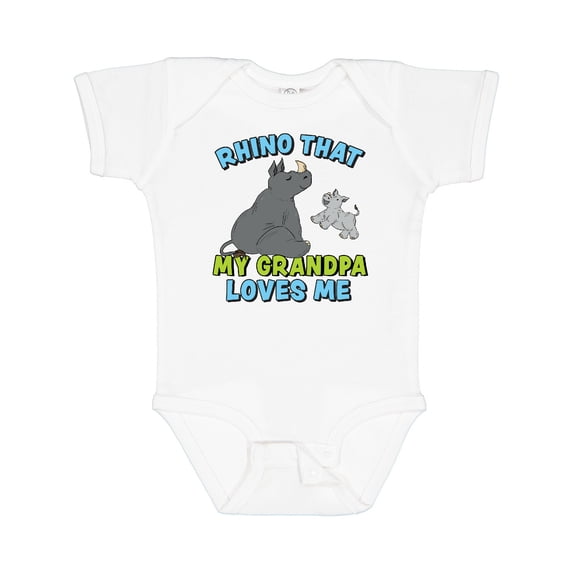 Inktastic Rhino That My Grandpa Loves Me with Cute Rhinos Boys or Girls Baby Bodysuit