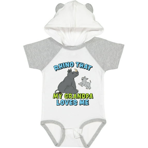 Inktastic Rhino That My Grandpa Loves Me with Cute Rhinos Boys or Girls Baby Bodysuit