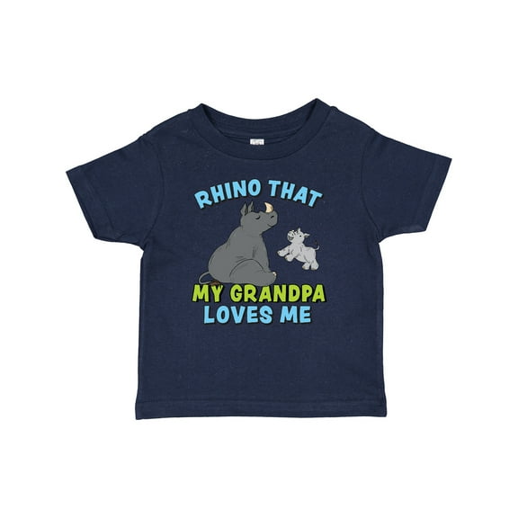 Inktastic Rhino That My Grandpa Loves Me with Cute Rhinos Boys or Girls Baby T-Shirt