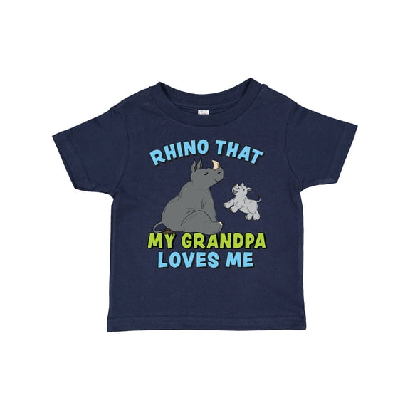 Inktastic Rhino That My Grandpa Loves Me with Cute Rhinos Boys or Girls Toddler T-Shirt