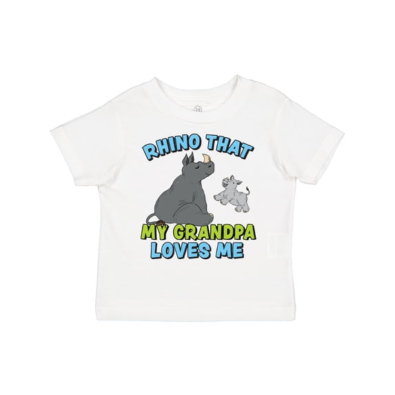 Inktastic Rhino That My Grandpa Loves Me with Cute Rhinos Boys or Girls Toddler T-Shirt