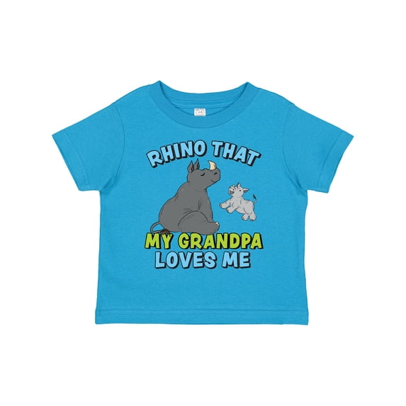 Inktastic Rhino That My Grandpa Loves Me with Cute Rhinos Boys or Girls Toddler T-Shirt