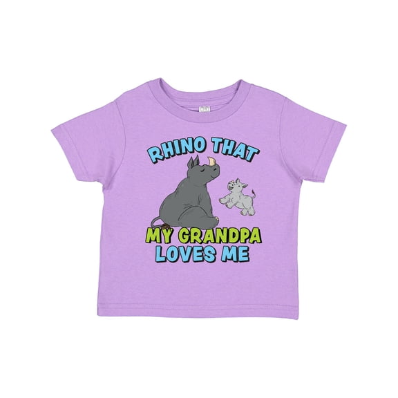 Inktastic Rhino That My Grandpa Loves Me with Cute Rhinos Boys or Girls Toddler T-Shirt