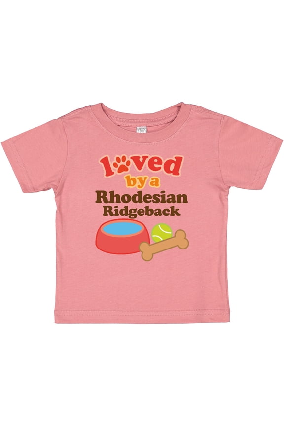 Rhodesian Ridgeback Loved By A (Dog Breed) Boys or Girls Baby T-Shirt