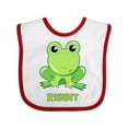 thumbnail image 1 of Inktastic Ribbit Cute Green Frog Boys or Girls Baby Bib, 1 of 4