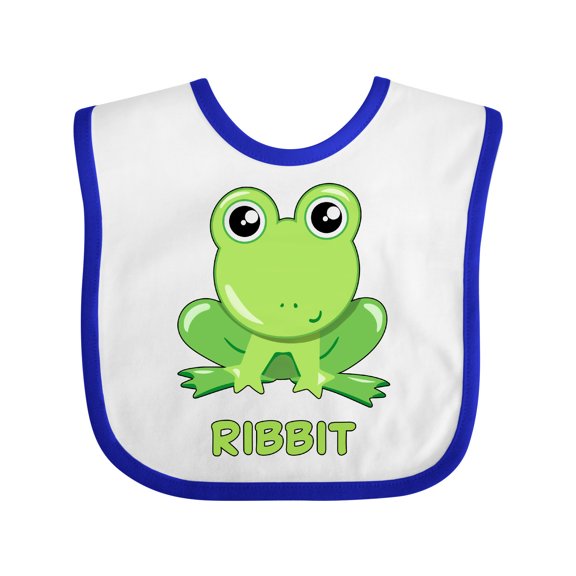 Inktastic Ribbit Cute Green Frog Boys or Girls Baby Bib