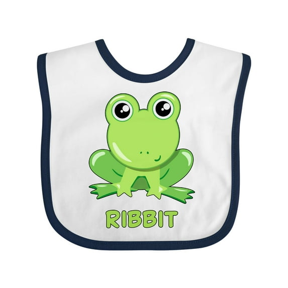 Inktastic Ribbit Cute Green Frog Boys or Girls Baby Bib