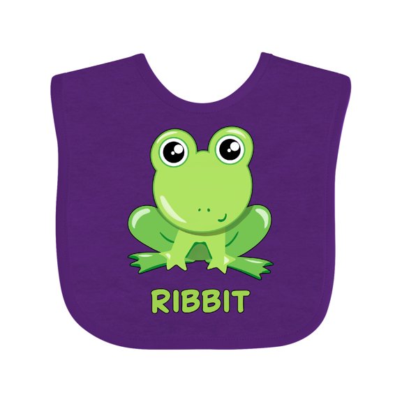 Inktastic Ribbit Cute Green Frog Boys or Girls Baby Bib