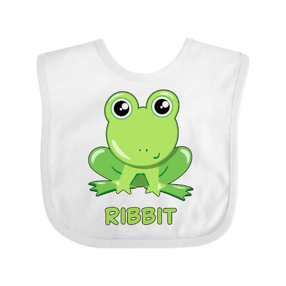 Inktastic Ribbit Cute Green Frog Boys or Girls Baby Bib