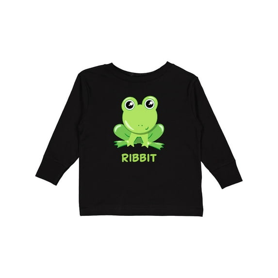 Inktastic Ribbit Cute Green Frog Boys or Girls Long Sleeve Toddler T-Shirt