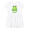 thumbnail image 1 of Inktastic Ribbit Cute Green Frog Girls Toddler Dress, 1 of 5