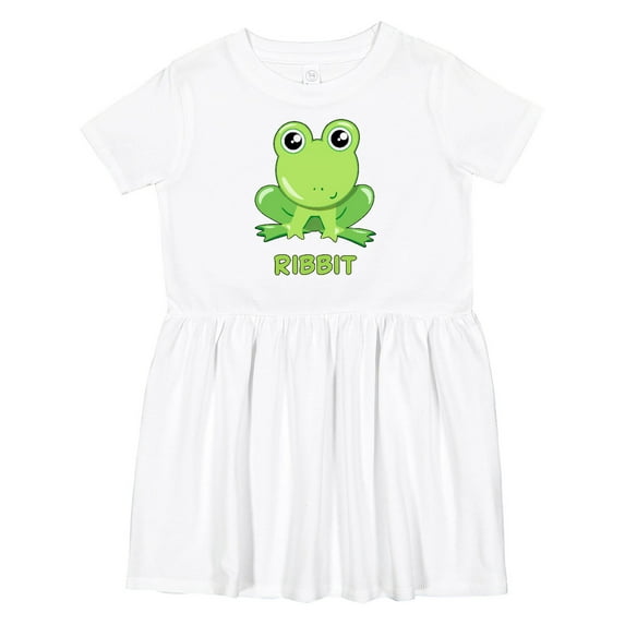 Inktastic Ribbit Cute Green Frog Girls Toddler Dress