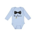 thumbnail image 1 of Inktastic Ring Bearer Black Bow Tie and Gold Wedding Ring Boys Long Sleeve Baby Bodysuit, 1 of 5