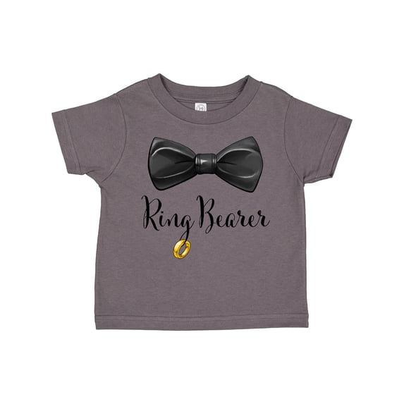 Inktastic Ring Bearer Black Bow Tie and Gold Wedding Ring Boys Toddler T-Shirt